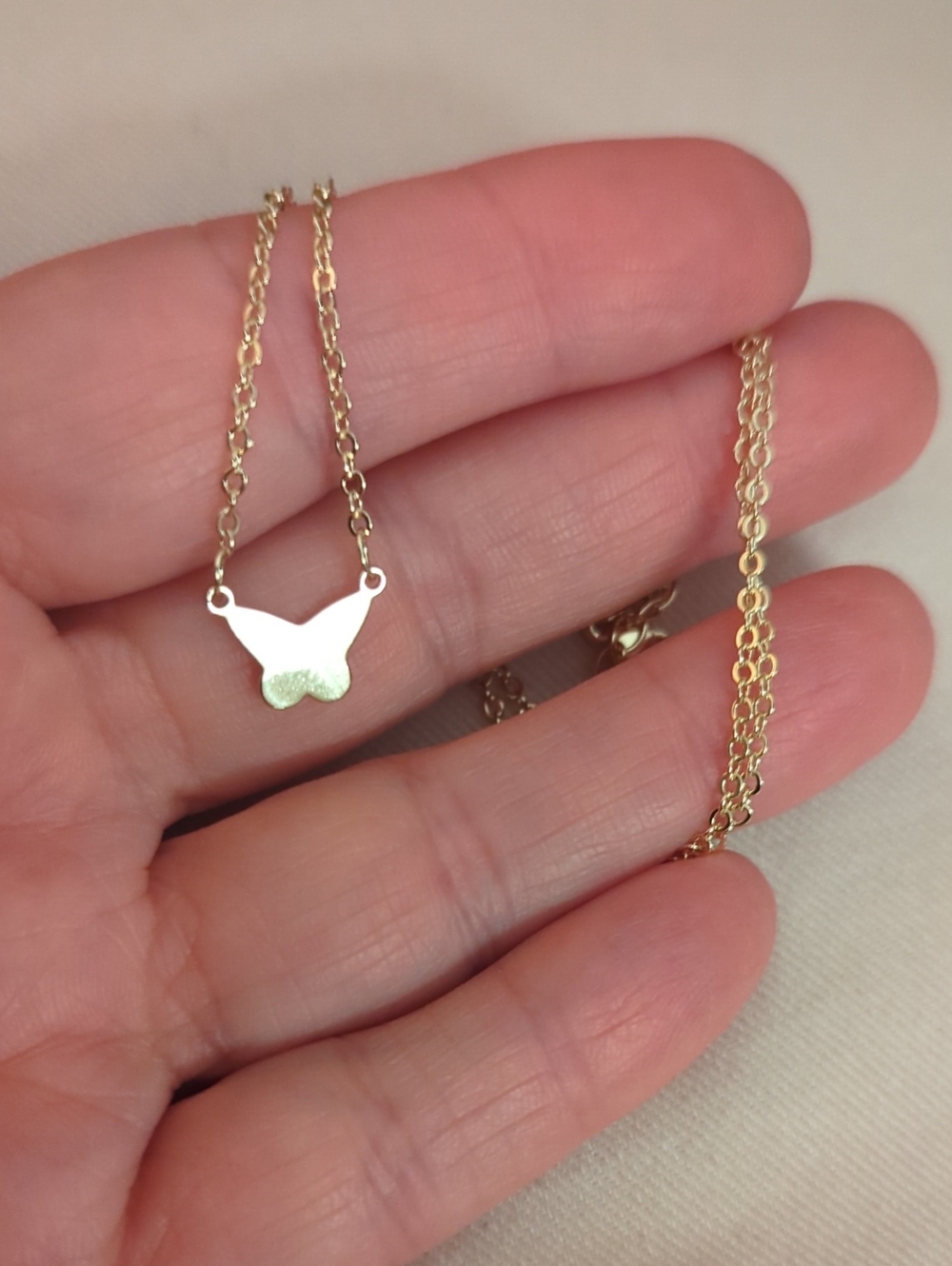 Gold Butterfly Pendant Necklace - Minimalist Women's Jewelry